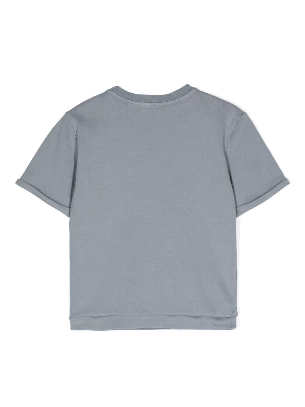 T-shirt per neonata Donsje Jarne grigio con ricamo sul petto - Rubino Kids