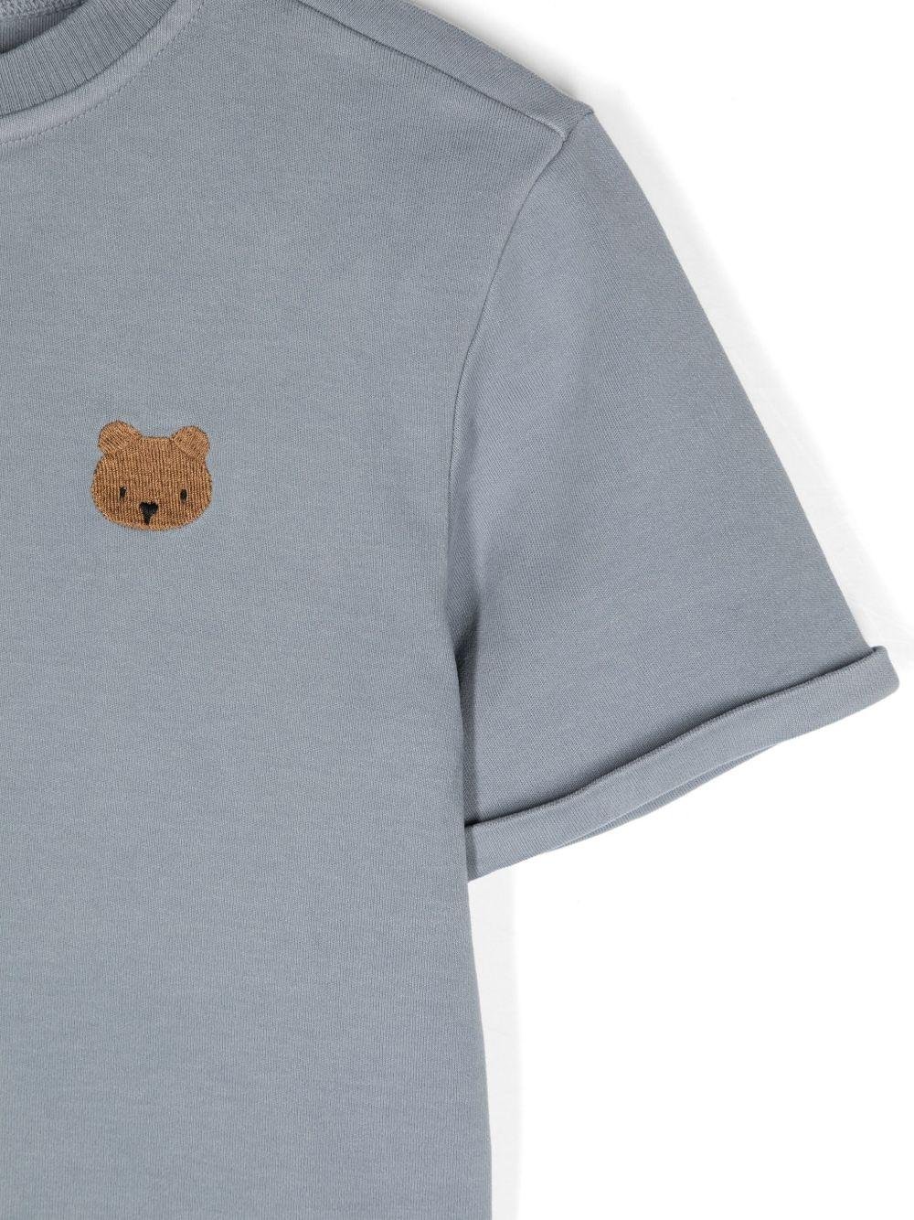 T-shirt per neonata Donsje Jarne grigio con ricamo sul petto - Rubino Kids
