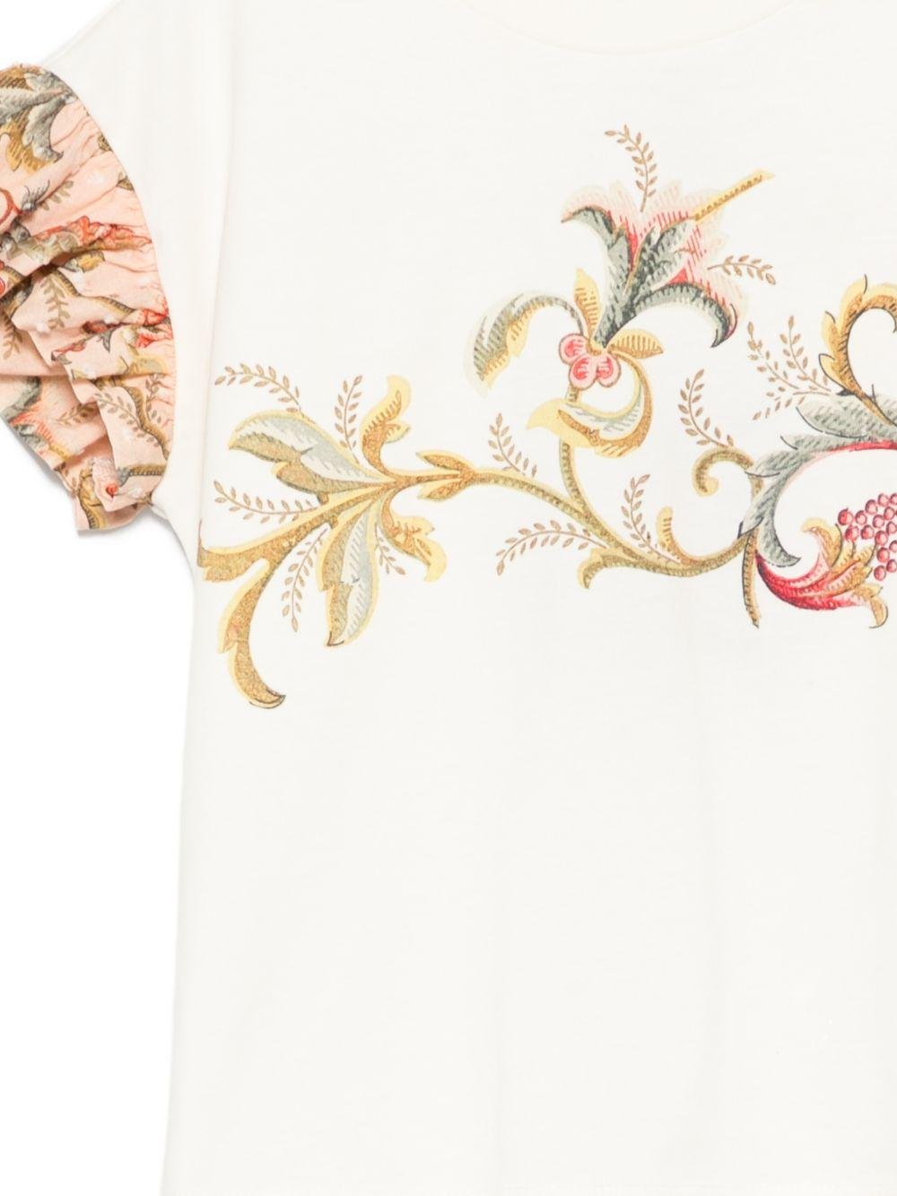 T-shirt per neonata ETRO KIDS bianca con stampa grafica - Rubino Kids