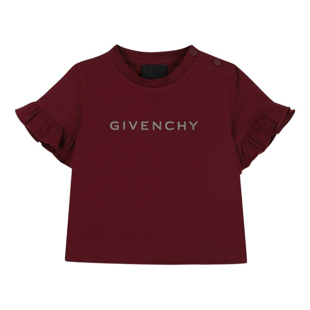 T-shirt per neonata Givenchy Kids rossa con stampa con logo - Rubino Kids