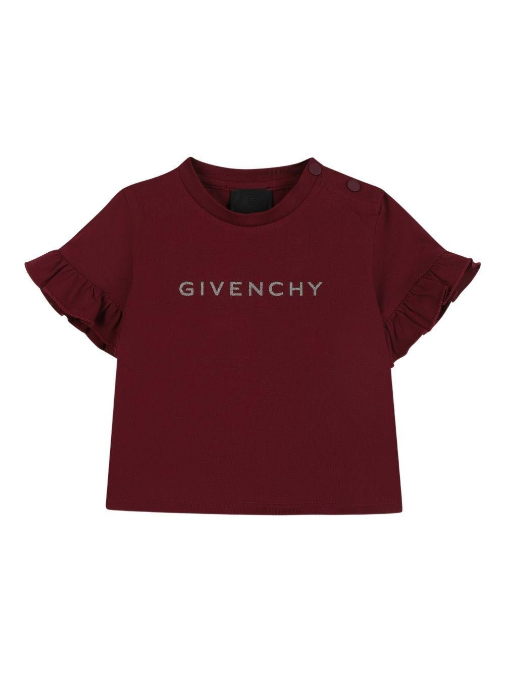 T-shirt per neonata Givenchy Kids rossa con stampa con logo - Rubino Kids