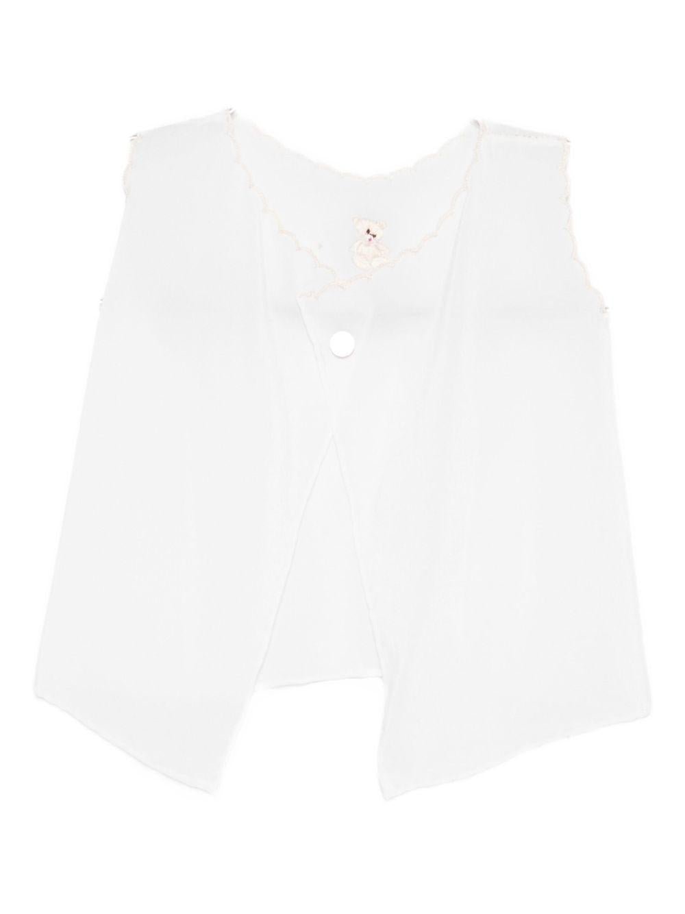 T-shirt per neonata Mariella Ferrari bianca con ricamo orsetto - Rubino Kids