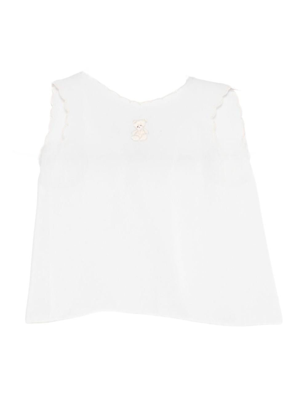 T-shirt per neonata Mariella Ferrari bianca con ricamo orsetto - Rubino Kids