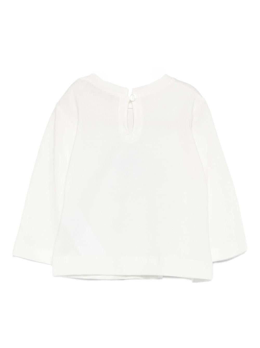 T-shirt per neonata Monnalisa bianca con stampa grafica - Rubino Kids