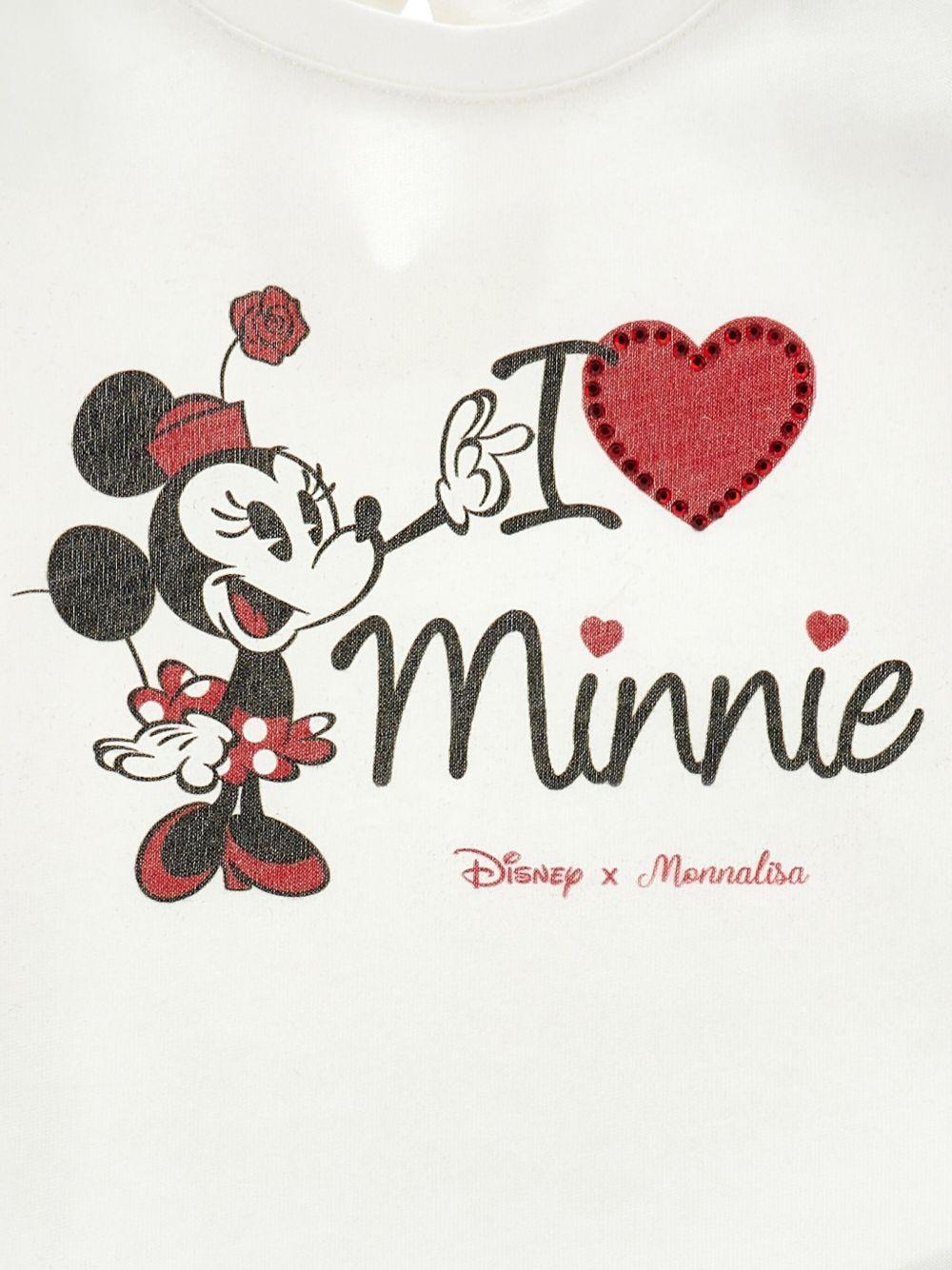 T-shirt per neonata Monnalisa bianca con stampa Minnie Mouse - Rubino Kids