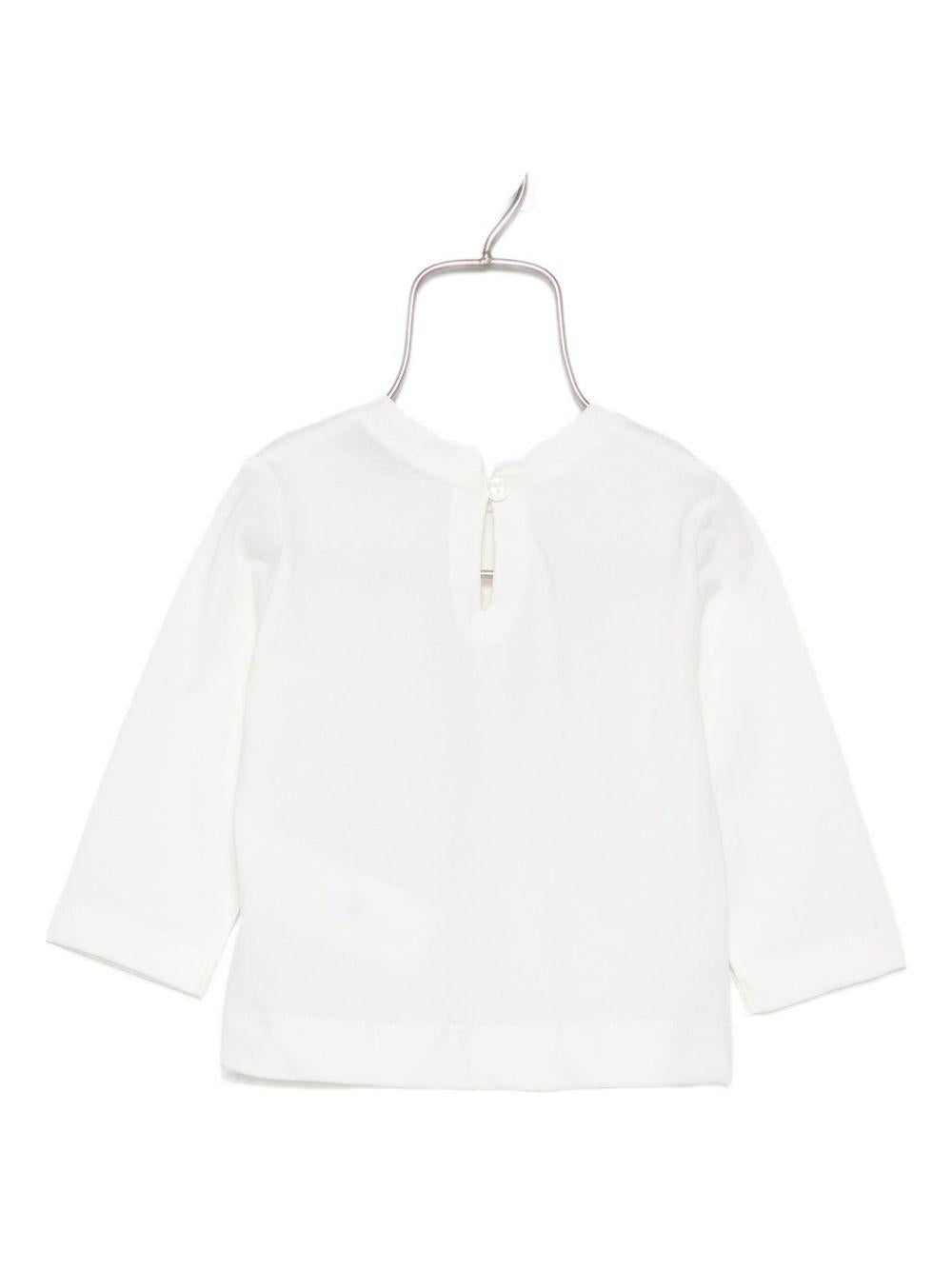 T-shirt per neonata Monnalisa bianco con decorazione in strass - Rubino Kids