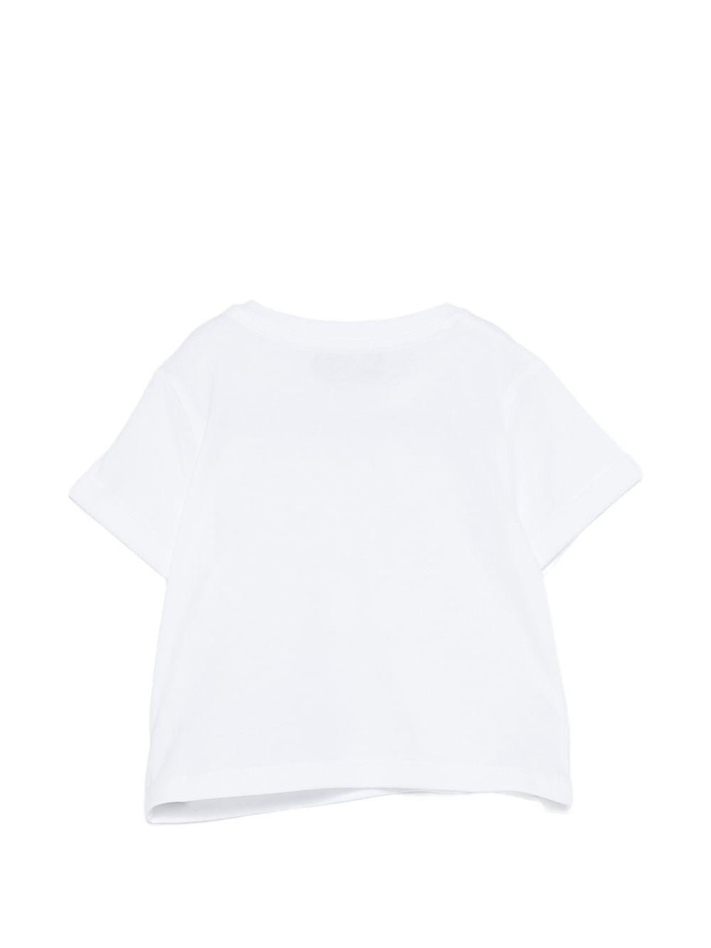 T-shirt per neonata Moschino Kids bianca con stampa Cherry - Rubino Kids