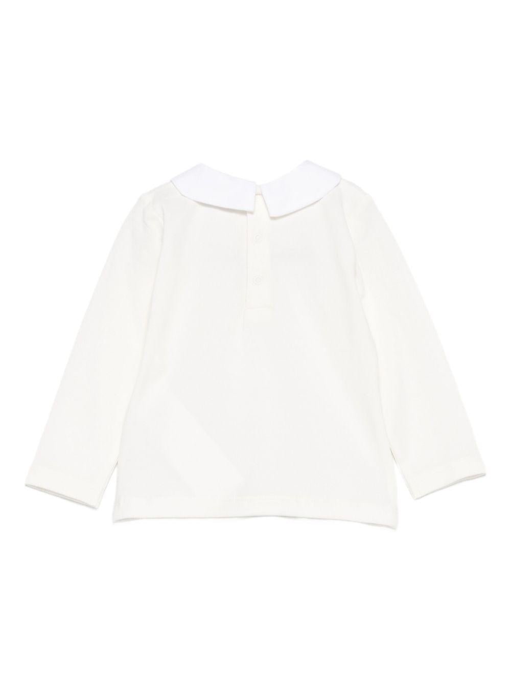 T-shirt per neonata Moschino Kids bianco con ricamo orsetto - Rubino Kids