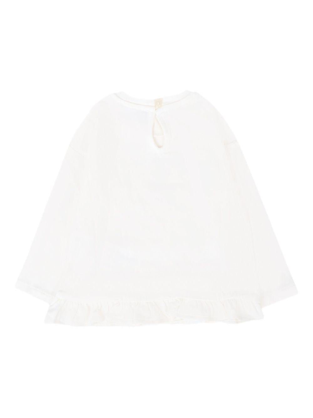 T-shirt per neonata Moschino Kids bianco con stampa Teddy Bear - Rubino Kids