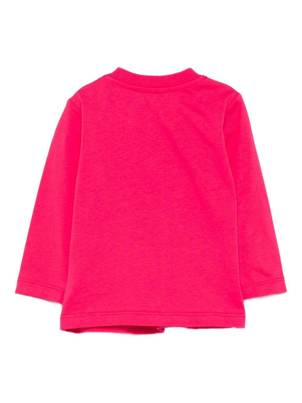 T-shirt per neonata Moschino Kids fucsia con stampa teddy - Rubino Kids