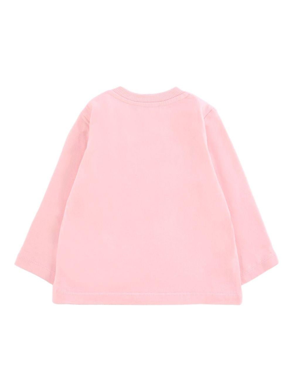 T-shirt per neonata Moschino Kids rosa con stampa teddy - Rubino Kids
