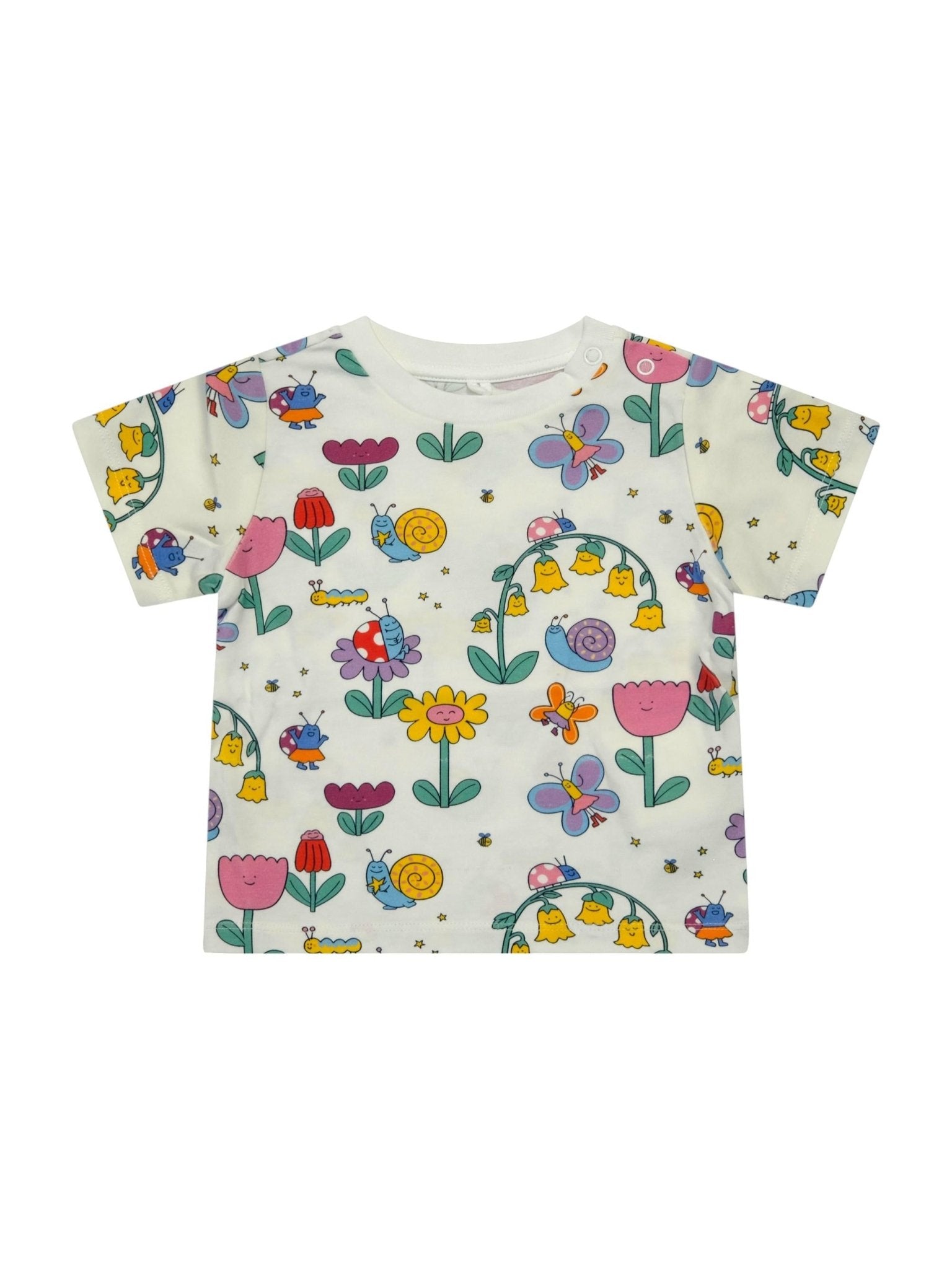 T-shirt per neonata Stella McCartney Kids bianca con stampa floreale - Rubino Kids