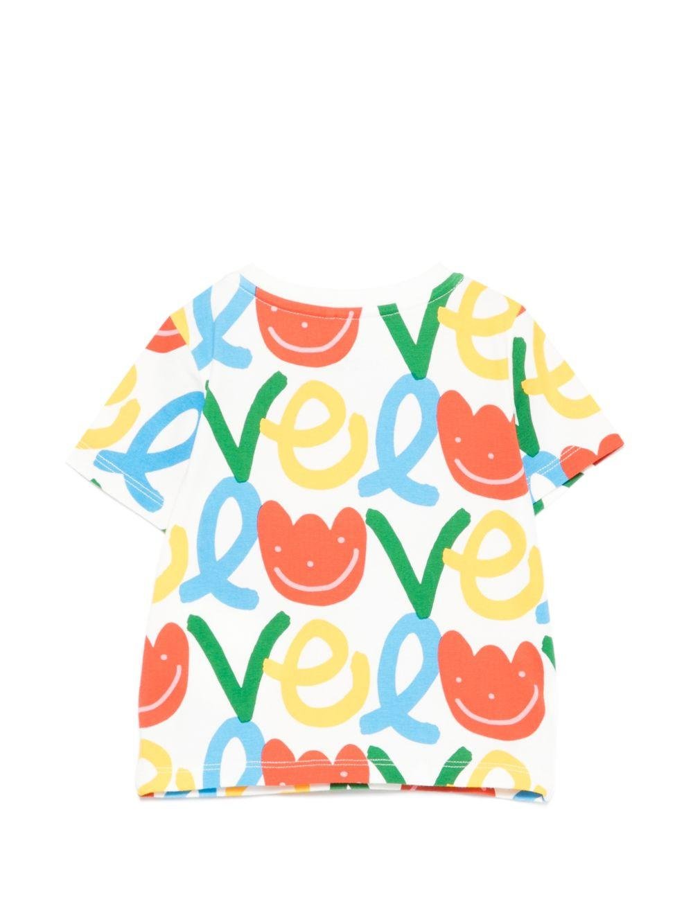 T-shirt per neonata Stella McCartney Kids bianca con stampa grafica all - over - Rubino Kids