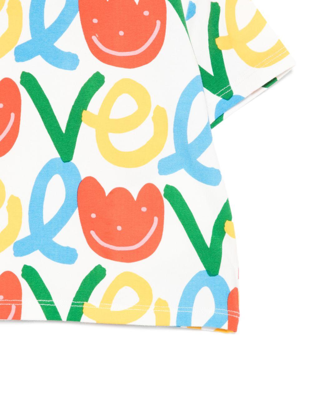 T-shirt per neonata Stella McCartney Kids bianca con stampa grafica all - over - Rubino Kids