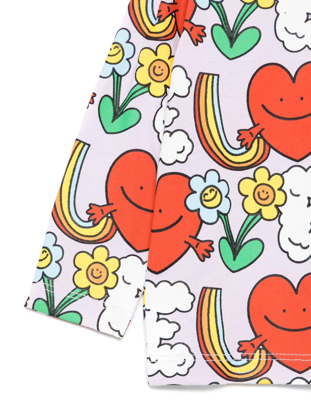 T-shirt per neonata Stella McCartney Kids lilla con stampa grafica - Rubino Kids