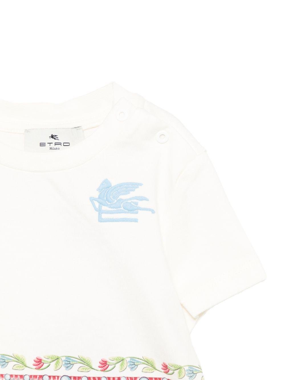 T-shirt per neonati Etro Kids bianca con stampa grafica - Rubino Kids
