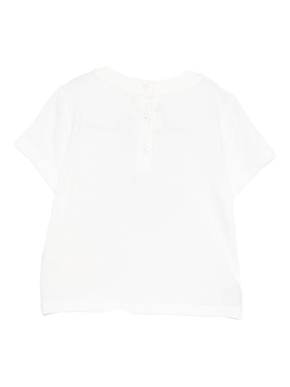 T-shirt per neonati Fendi Kids bianca con stampa del logo - Rubino Kids