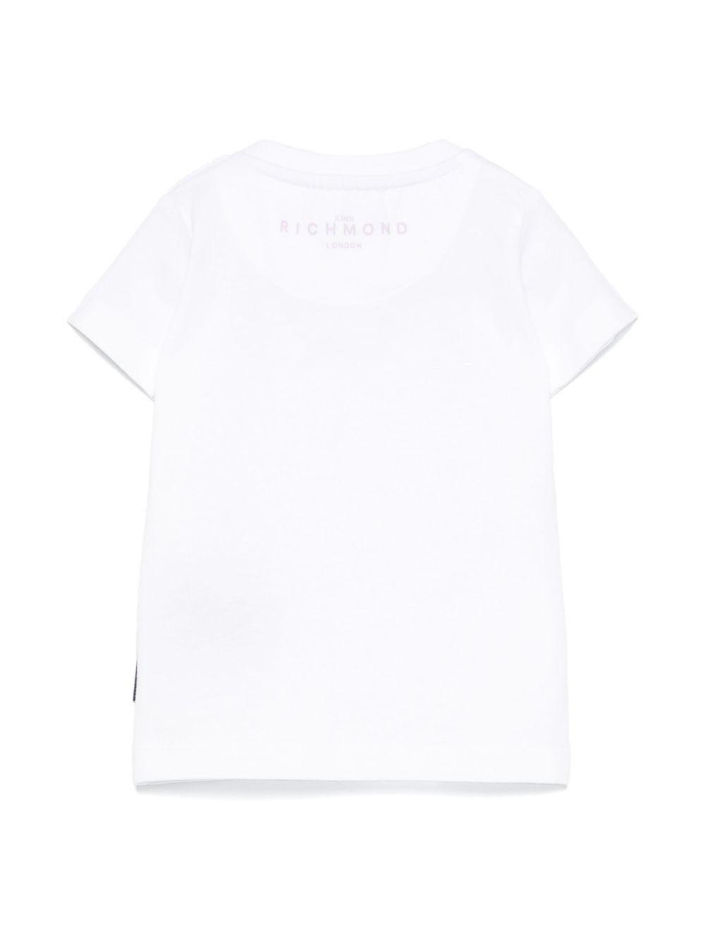 T-shirt per neonati John Richmond Junior bianco con logo - Rubino Kids