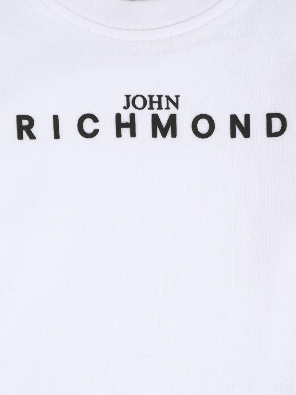 T-shirt per neonati John Richmond Junior bianco con logo sul davanti - Rubino Kids