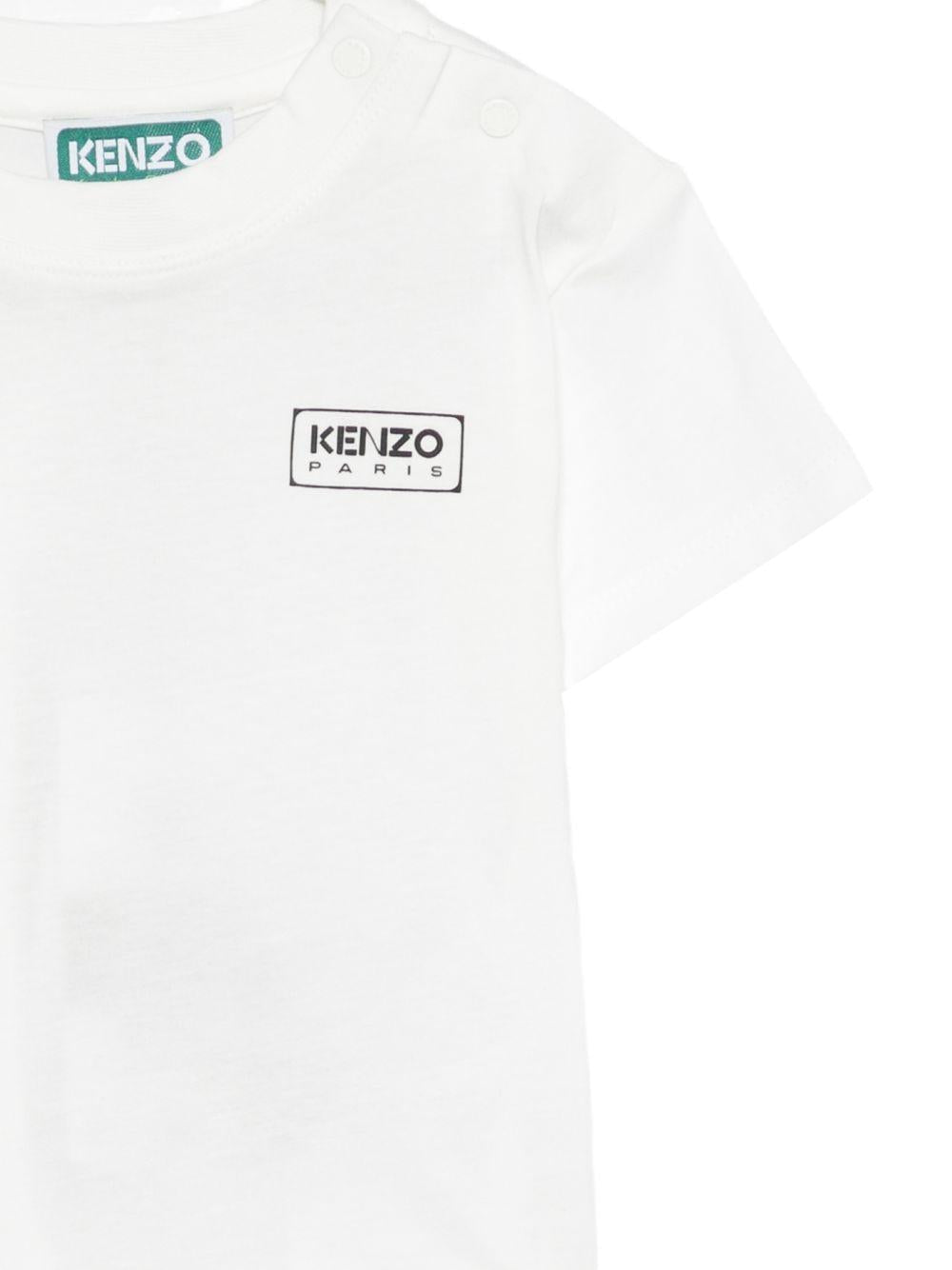 T-shirt per neonati Kenzo Kids bianca con logo sul petto - Rubino Kids