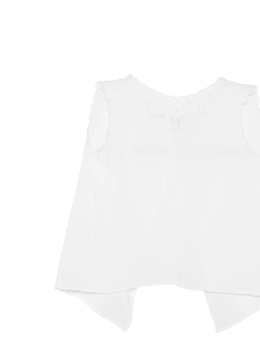 T-shirt per neonati Mariella Ferrari bianca con dettagli ricamati - Rubino Kids