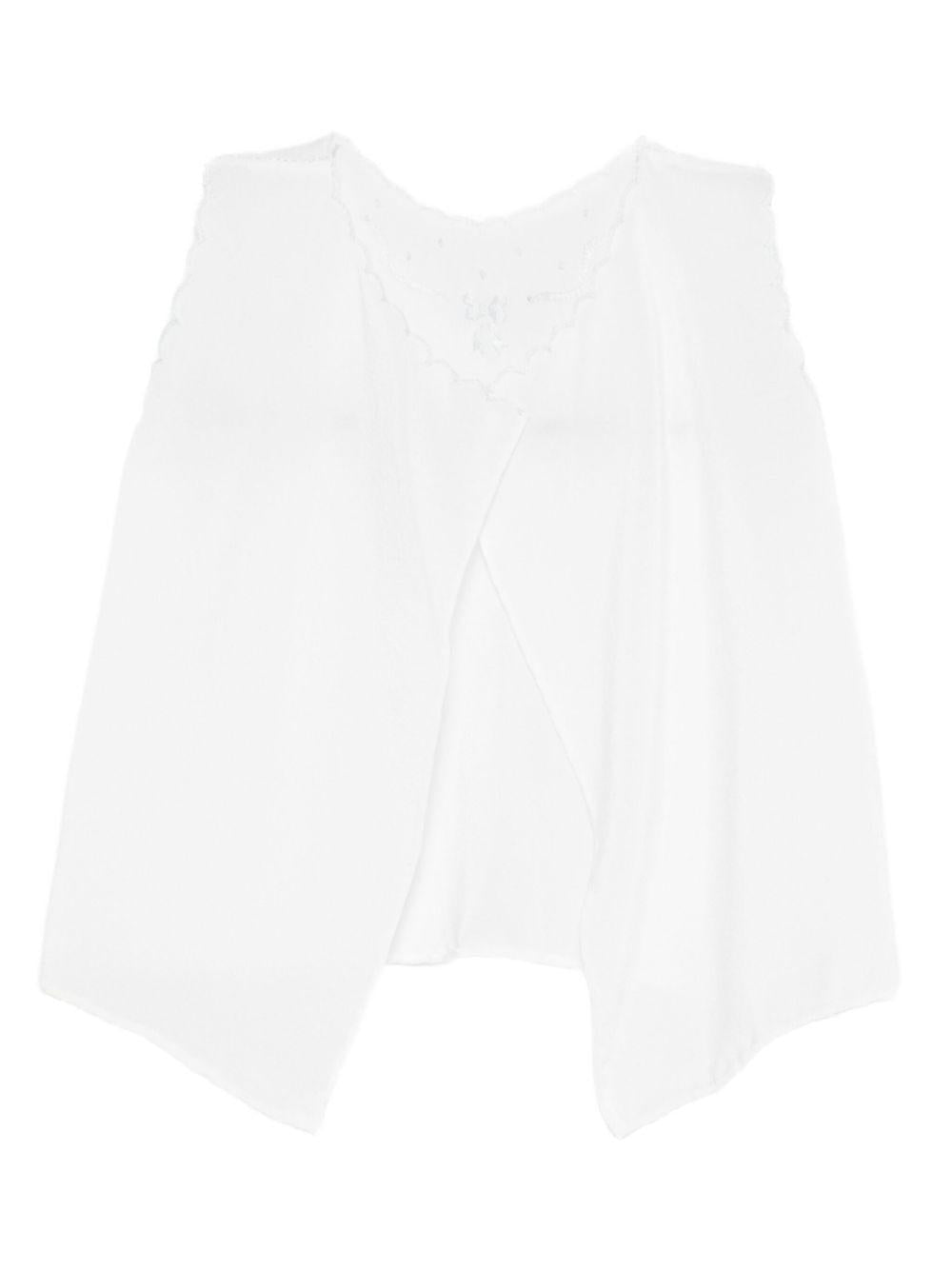 T-shirt per neonati Mariella Ferrari bianca con dettagli ricamati - Rubino Kids