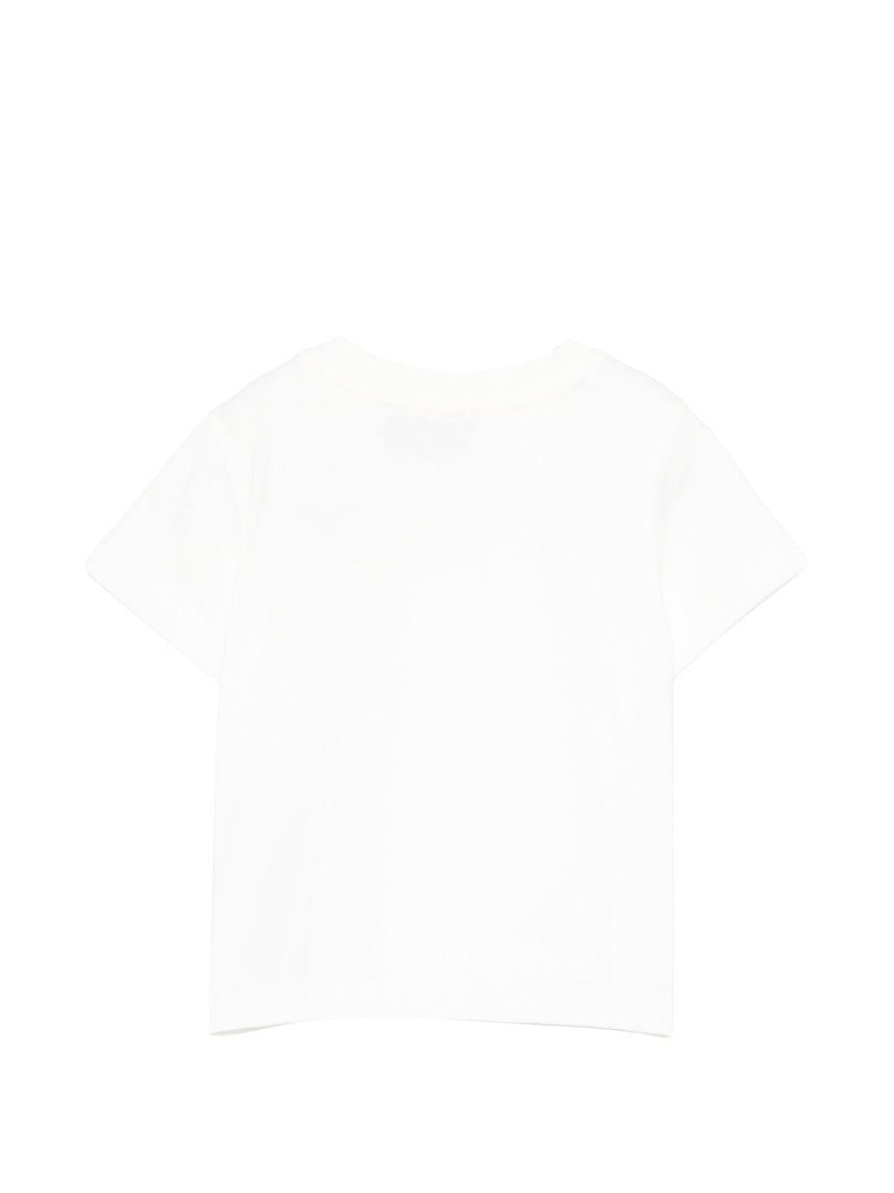 T-shirt per neonati Moschino Kids bianca con ricamo orsetto - Rubino Kids