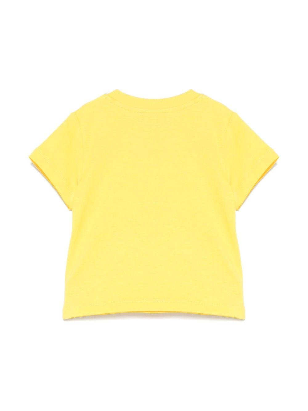 T-shirt per neonati Moschino Kids giallo con stampa Teddy Bear - Rubino Kids