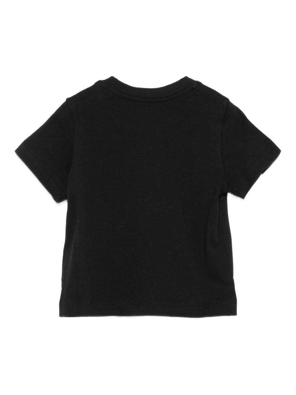 T-shirt per neonati Moschino Kids nero con stampa Teddy Bear - Rubino Kids