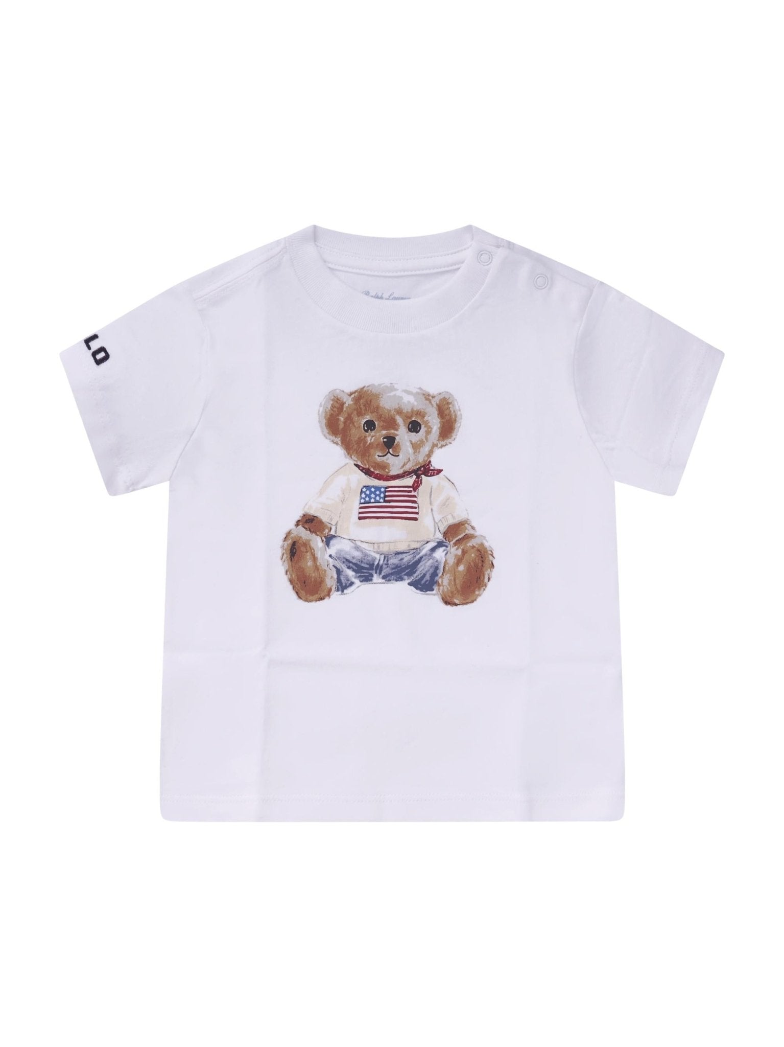 T-shirt per neonati Polo Ralph Lauren Kids bianca con stampa Polo Bear - Rubino Kids