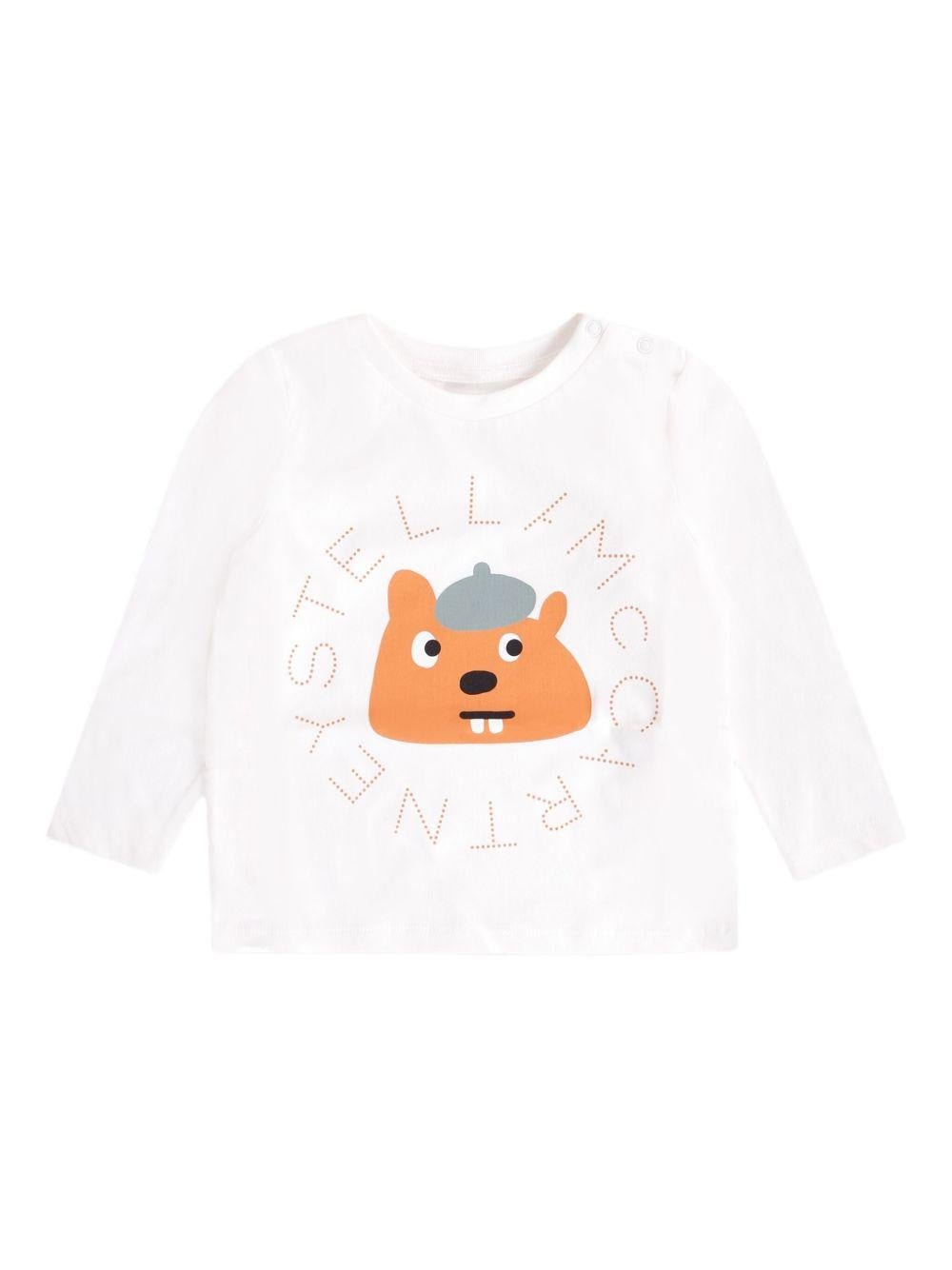 T-shirt per neonati Stella McCartney Kids bianco a maniche lunghe - Rubino Kids
