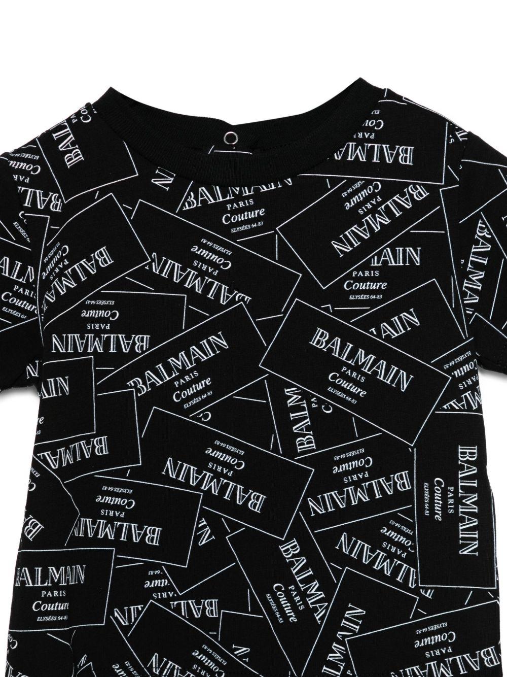 T-shirt per neonato Balmain Kids nero con logo - Rubino Kids