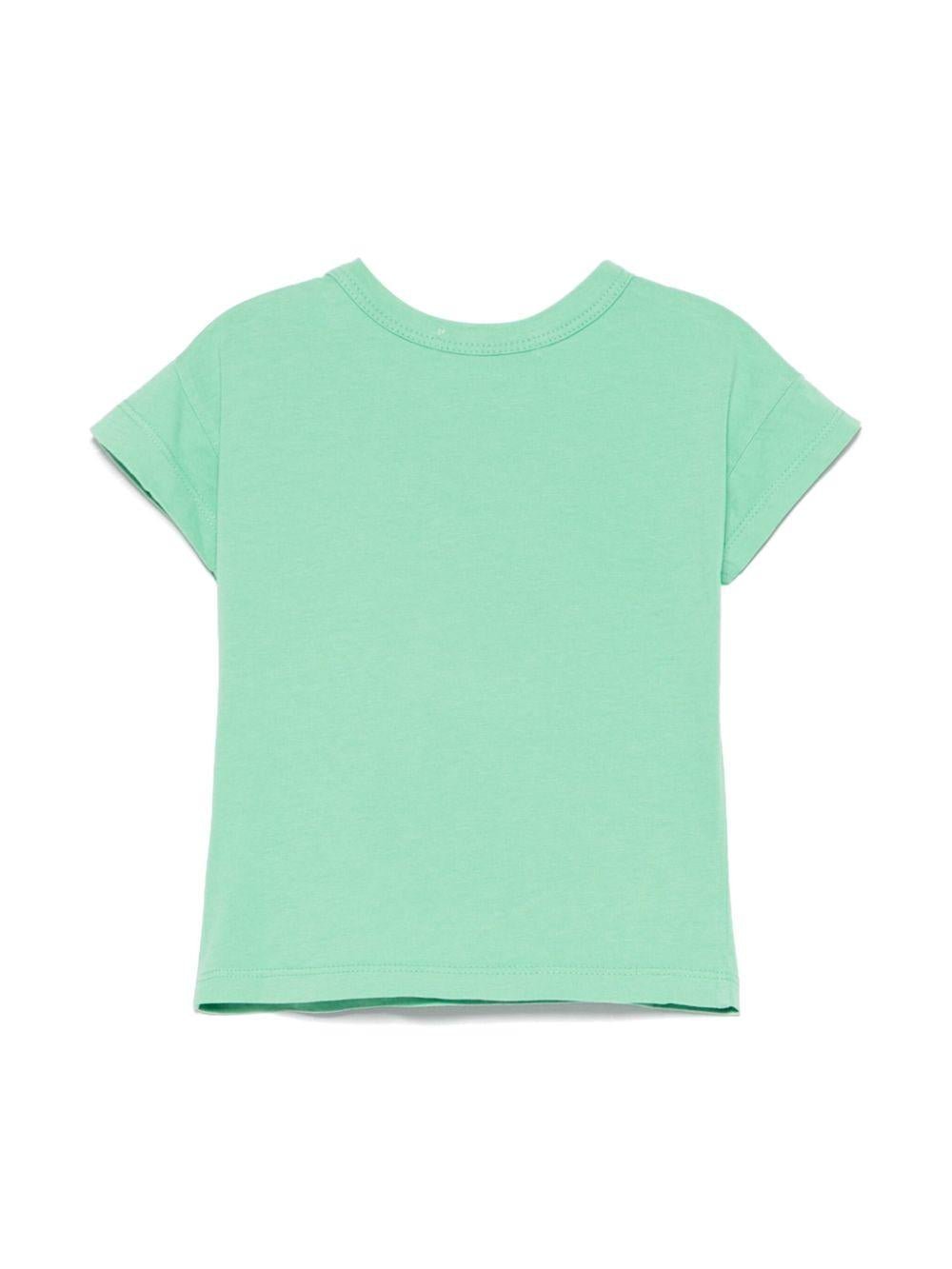 T-shirt per neonato Bobo Choses Sunflower verde con stampa girasole - Rubino Kids