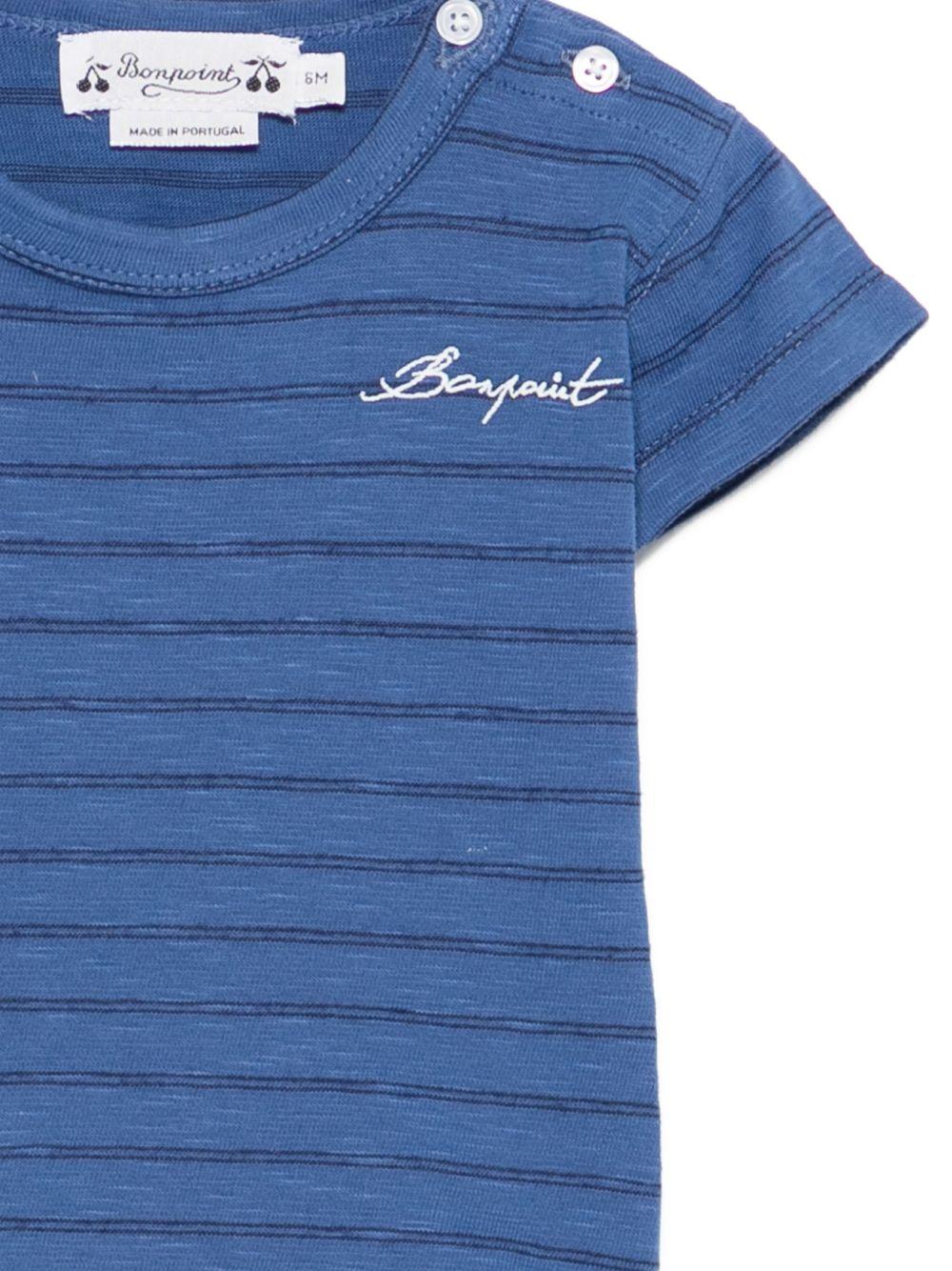 T-shirt per neonato Bonpoint blu con design a righe - Rubino Kids