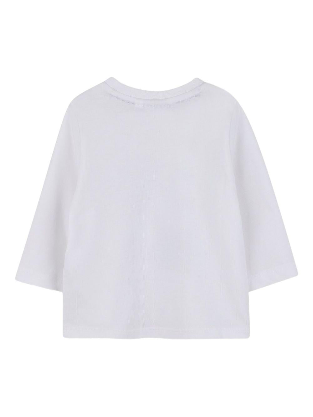 T-shirt per neonato Boss Kidswear bianco con stampa con logo - Rubino Kids