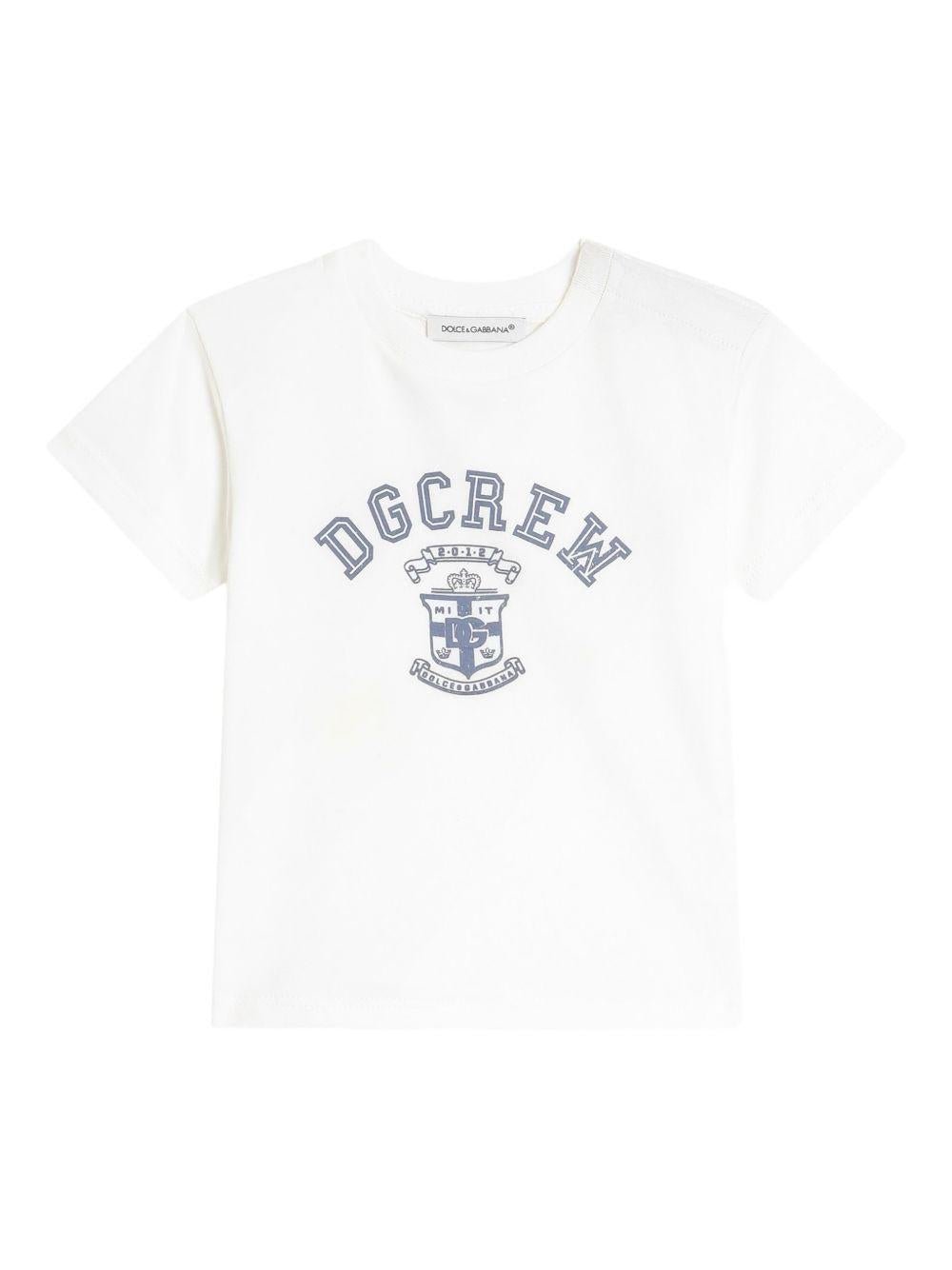 T-shirt per neonato Dolce & Gabbana Kids bianca con stampa grafica - Rubino Kids