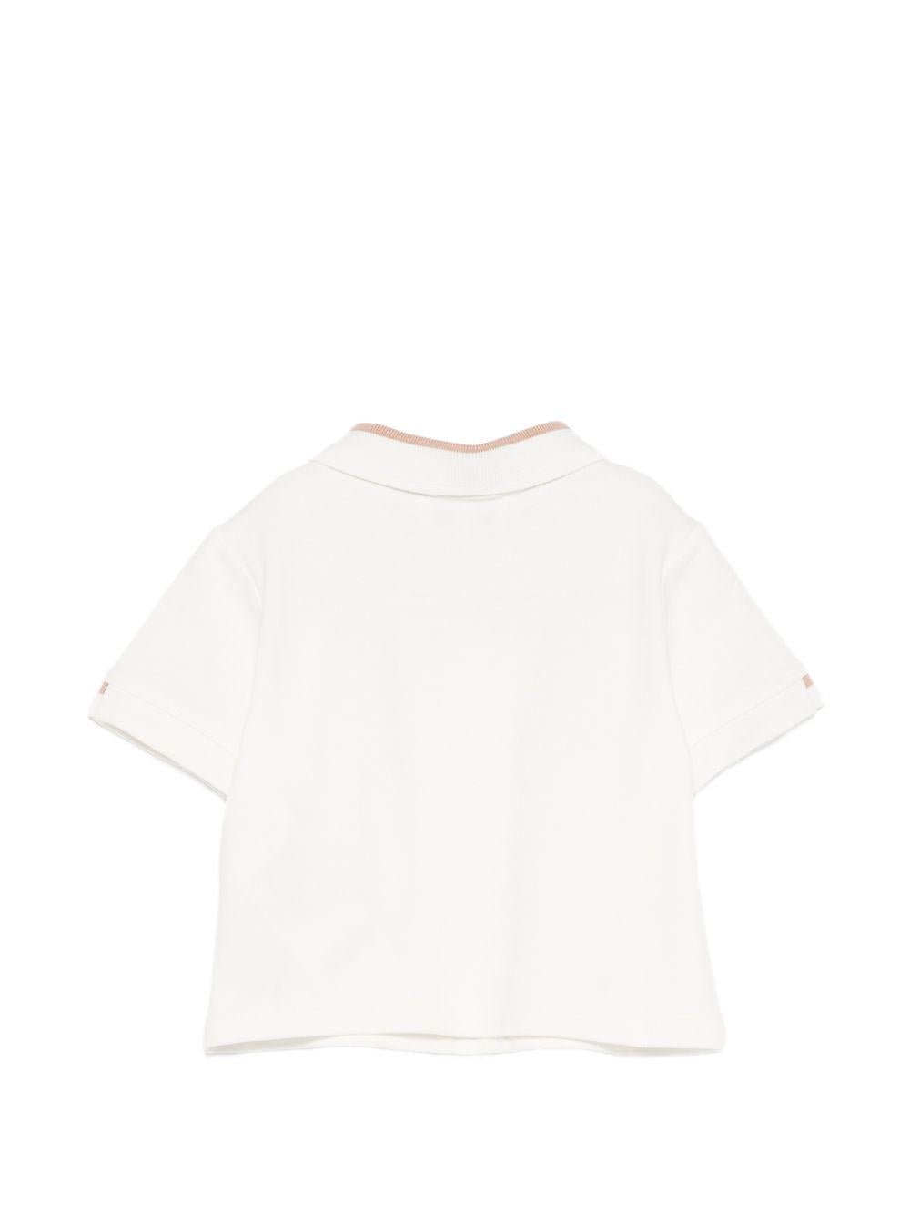 T-shirt per neonato Emporio Armani Kids beige con logo aquila sul davanti - Rubino Kids