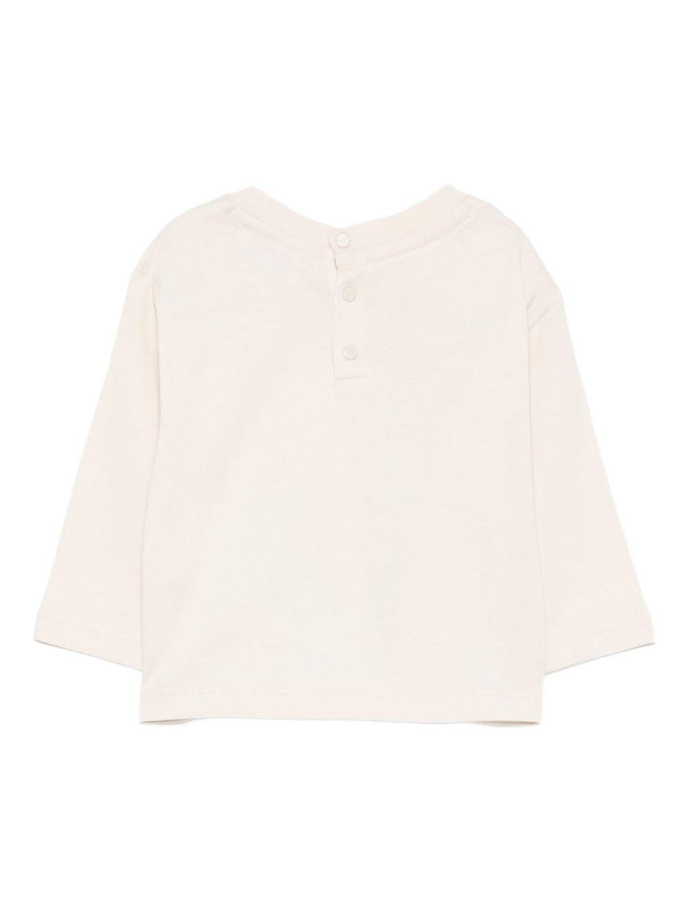 T-shirt per neonato Emporio Armani Kids beige con stampa logo - Rubino Kids