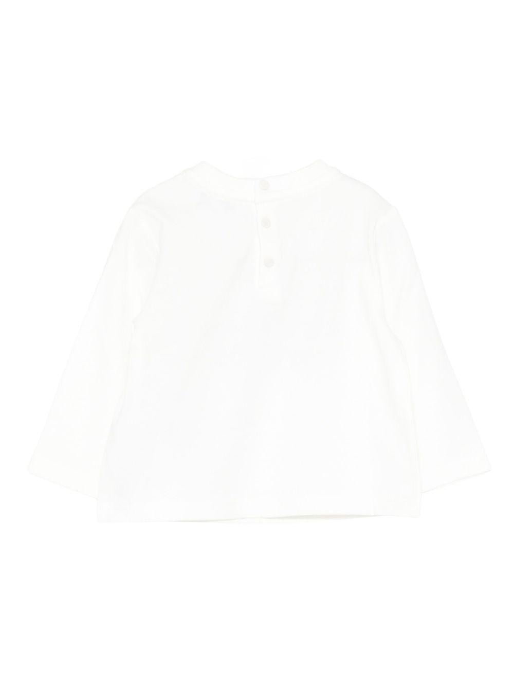 T-shirt per neonato Emporio Armani Kids bianca con logo montagna - Rubino Kids