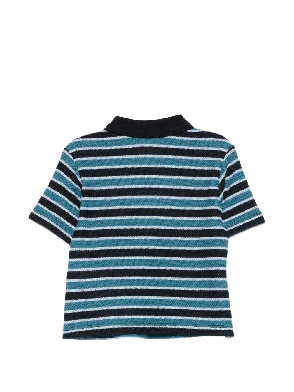T-shirt per neonato Emporio Armani Kids blu con design a righe - Rubino Kids