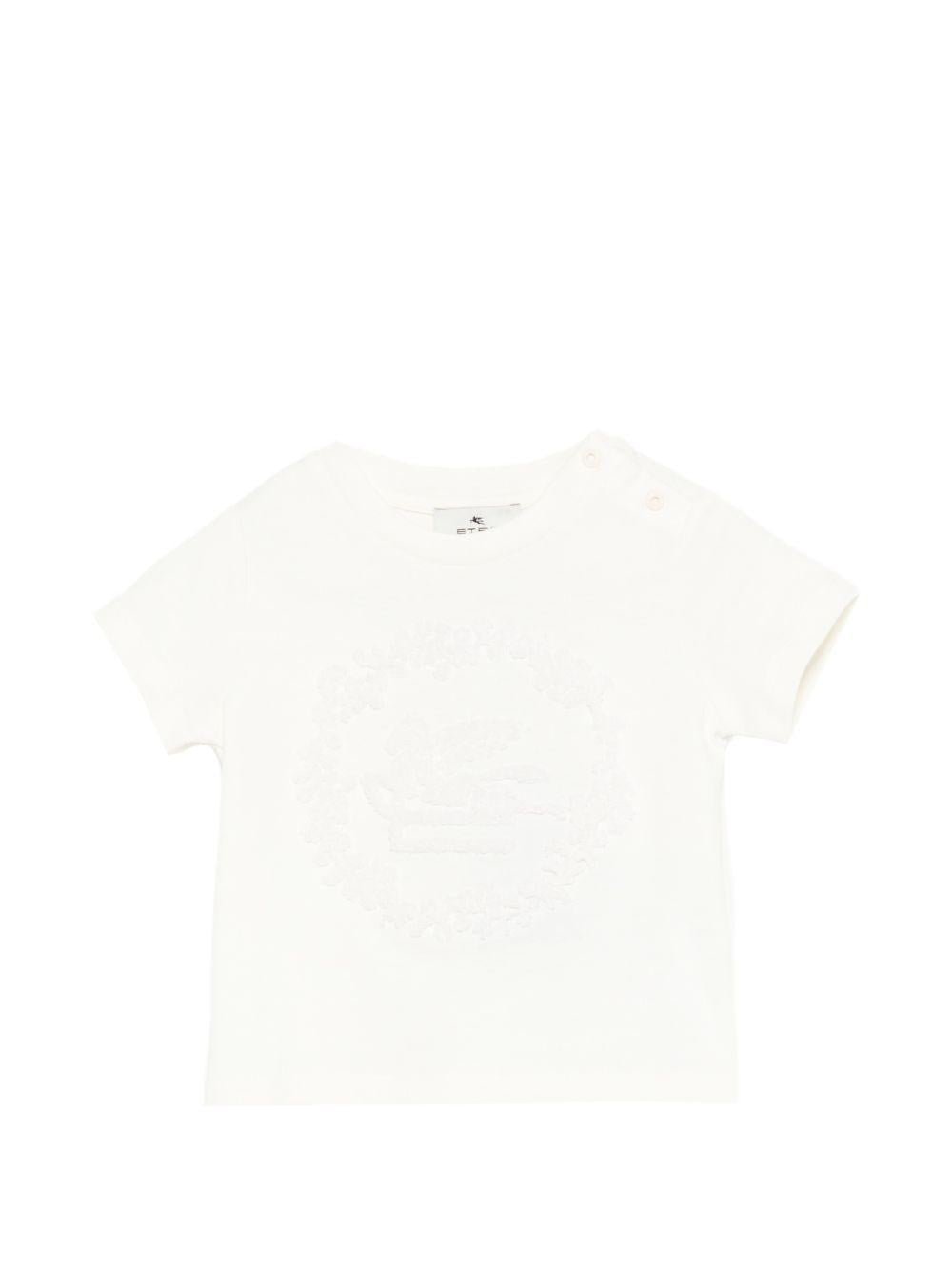 T-shirt per neonato Etro Kids bianca con dettaglio sul davanti - Rubino Kids
