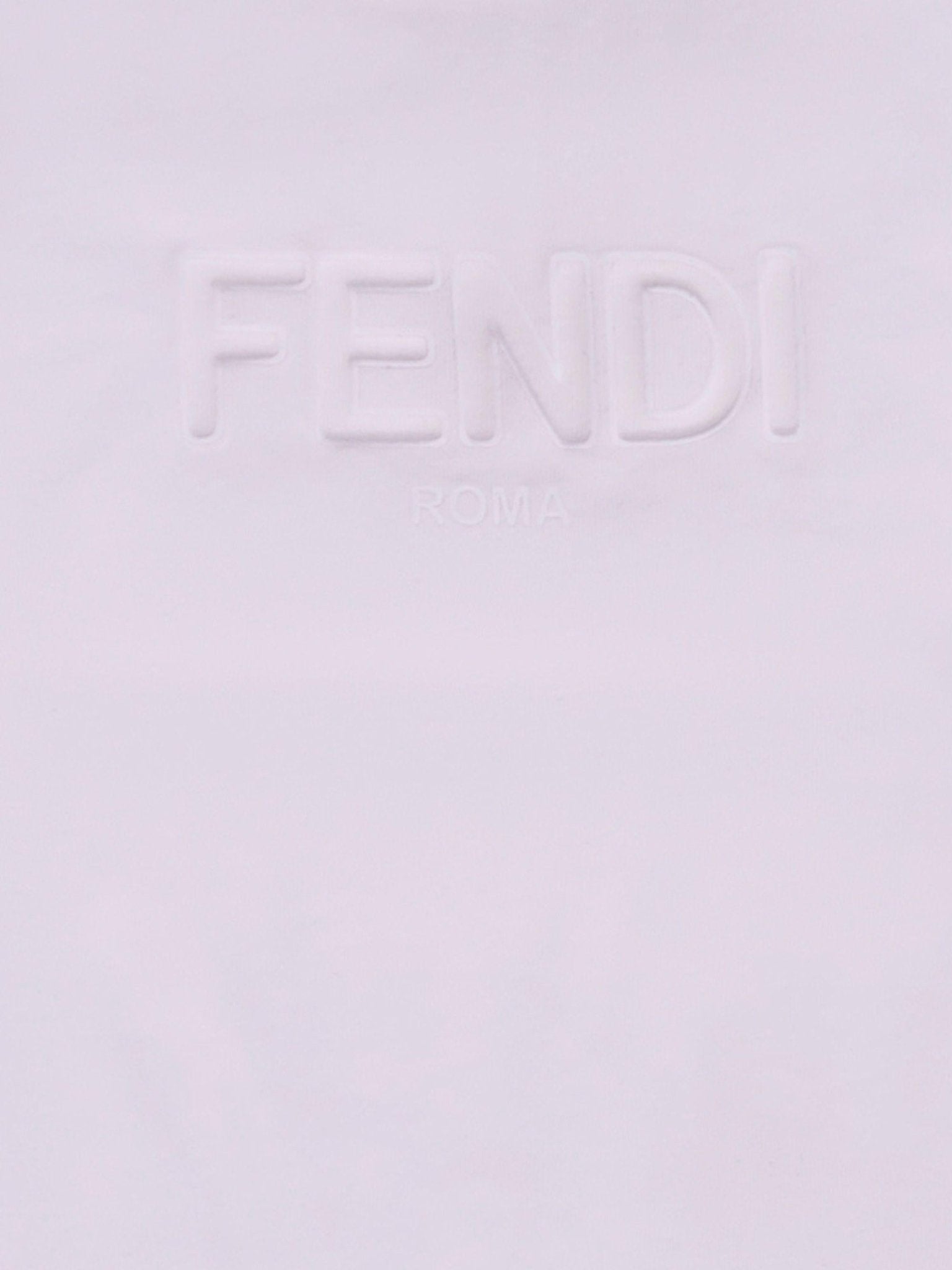 T-shirt per neonato Fendi Kids bianca con logo sul davanti - Rubino Kids