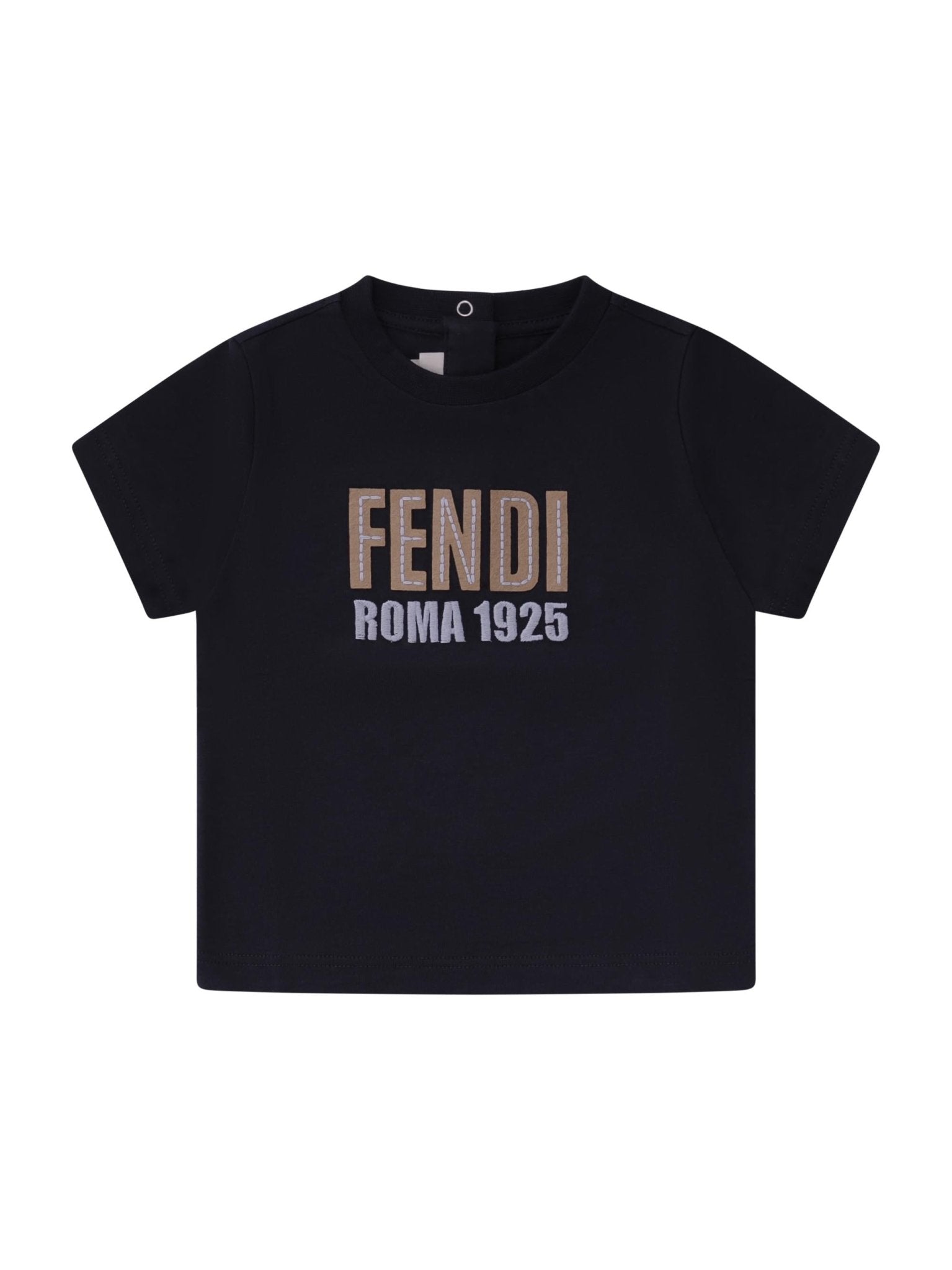 T-shirt per neonato Fendi Kids blu con logo sul davanti - Rubino Kids