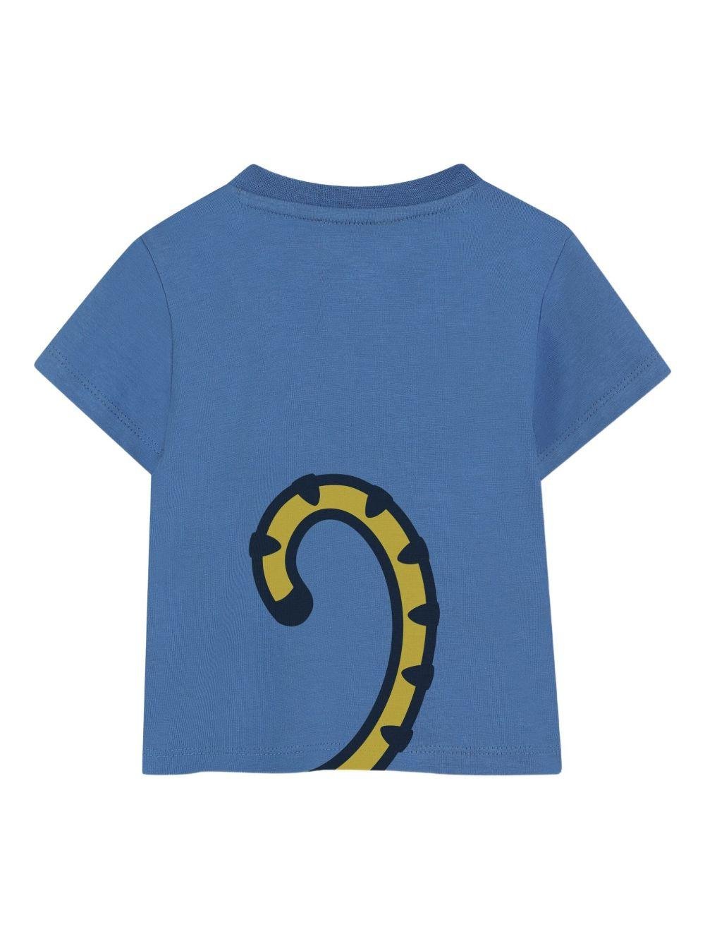 T-shirt per neonato Kenzo Kids blu con stampa grafica - Rubino Kids