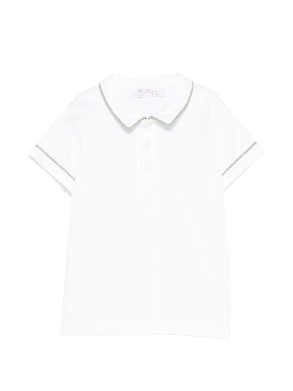 T-shirt per neonato Marella Ferrari bianca con rifiniture verdi - Rubino Kids