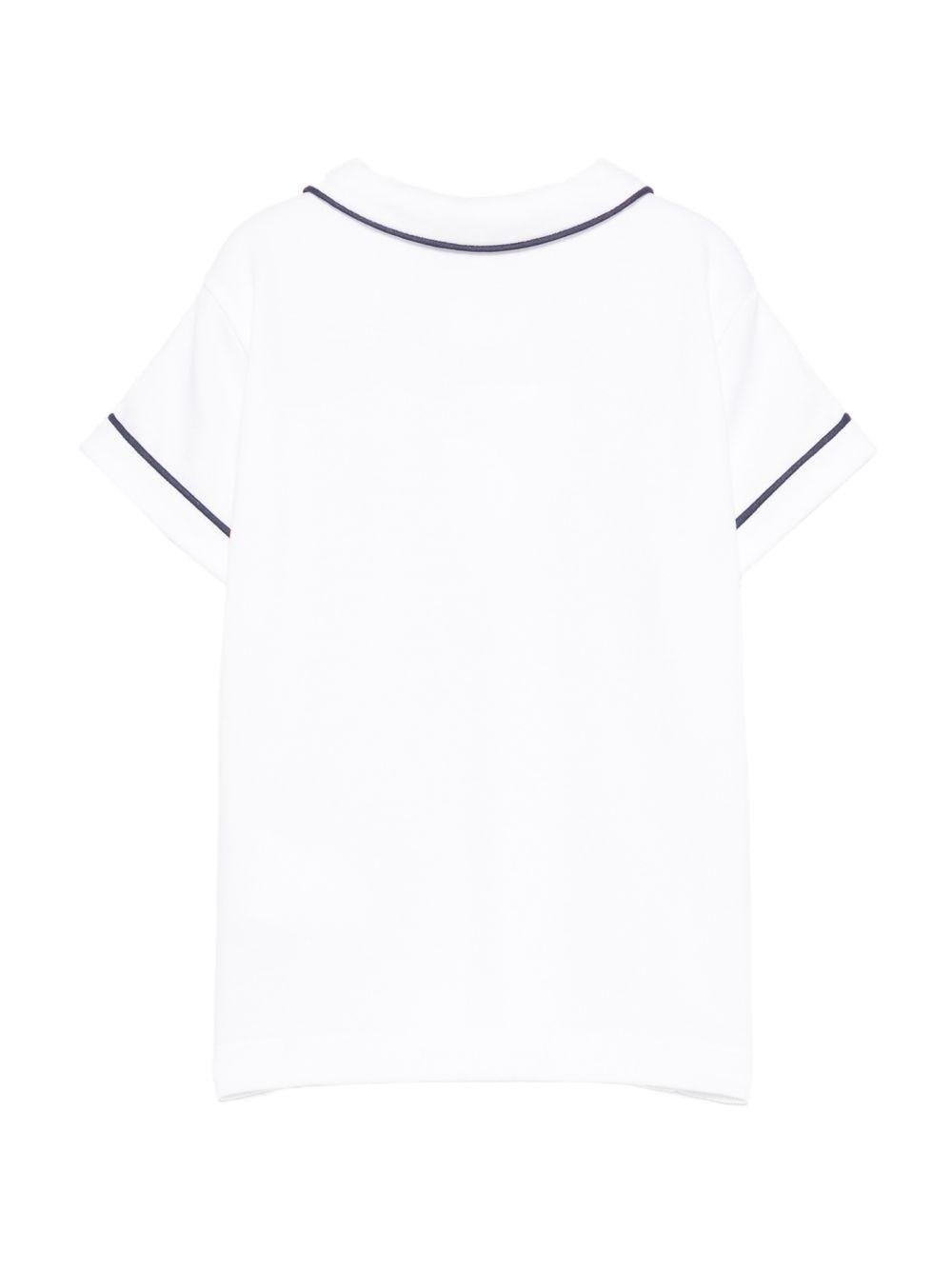 T-shirt per neonato Mariella Ferrari bianca con dettagli blu - Rubino Kids