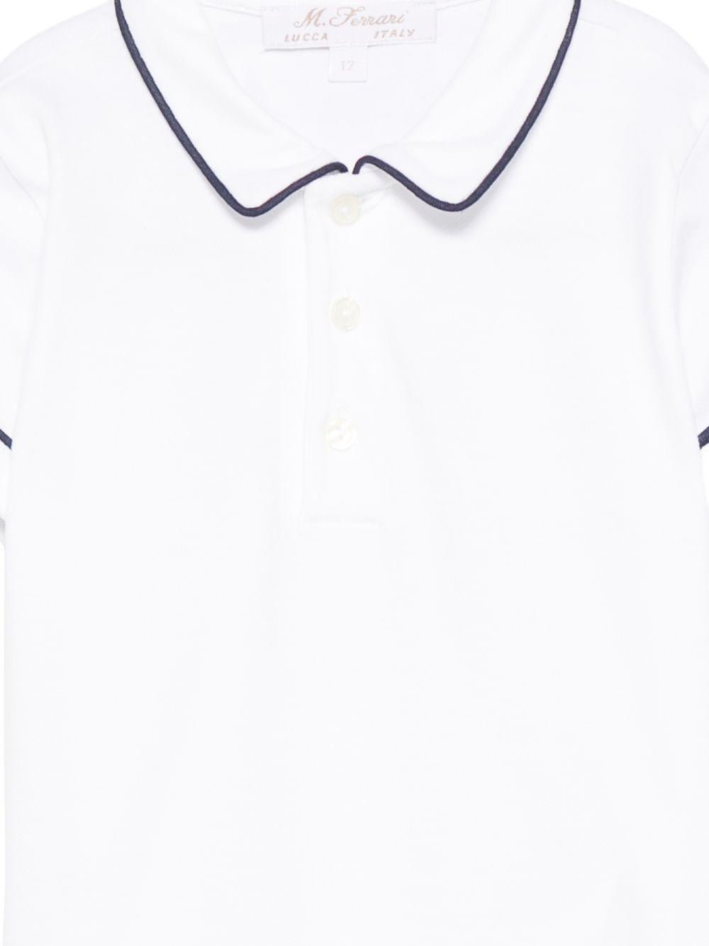 T-shirt per neonato Mariella Ferrari bianca con dettagli blu - Rubino Kids