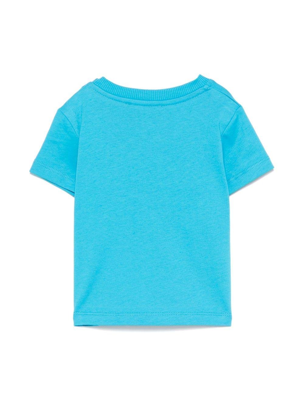 T-shirt per neonato Moschino Kids azzurro con stampa Teddy Bear - Rubino Kids