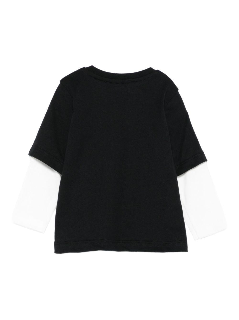 T-shirt per neonato MSGM Kids nera con stampa logo - Rubino Kids