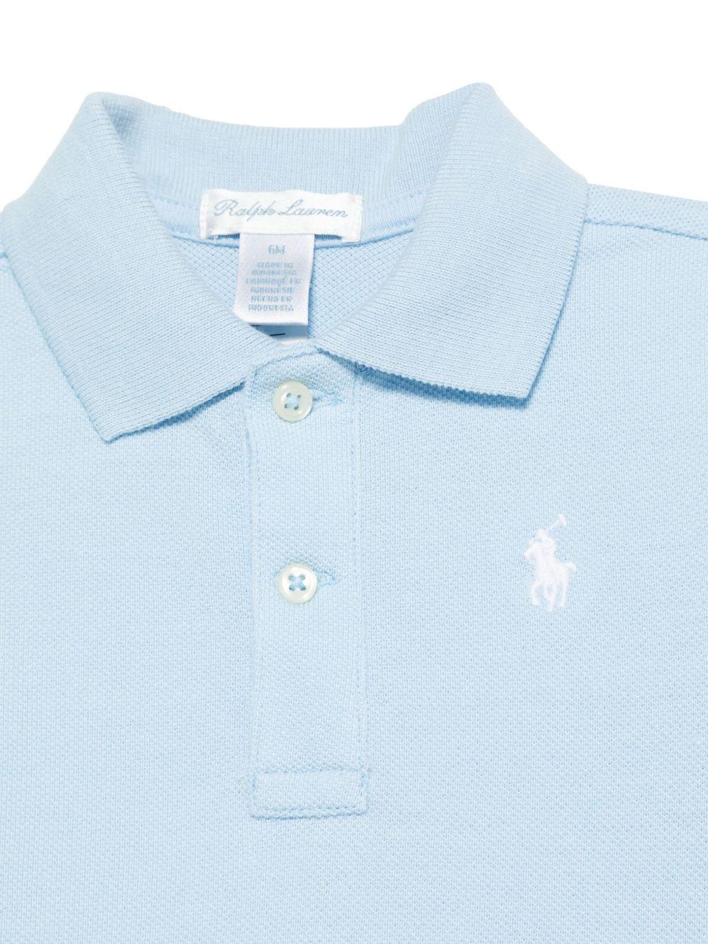 T-shirt per neonato Polo Ralph Lauren Kids azzurra con logo ricamato - Rubino Kids